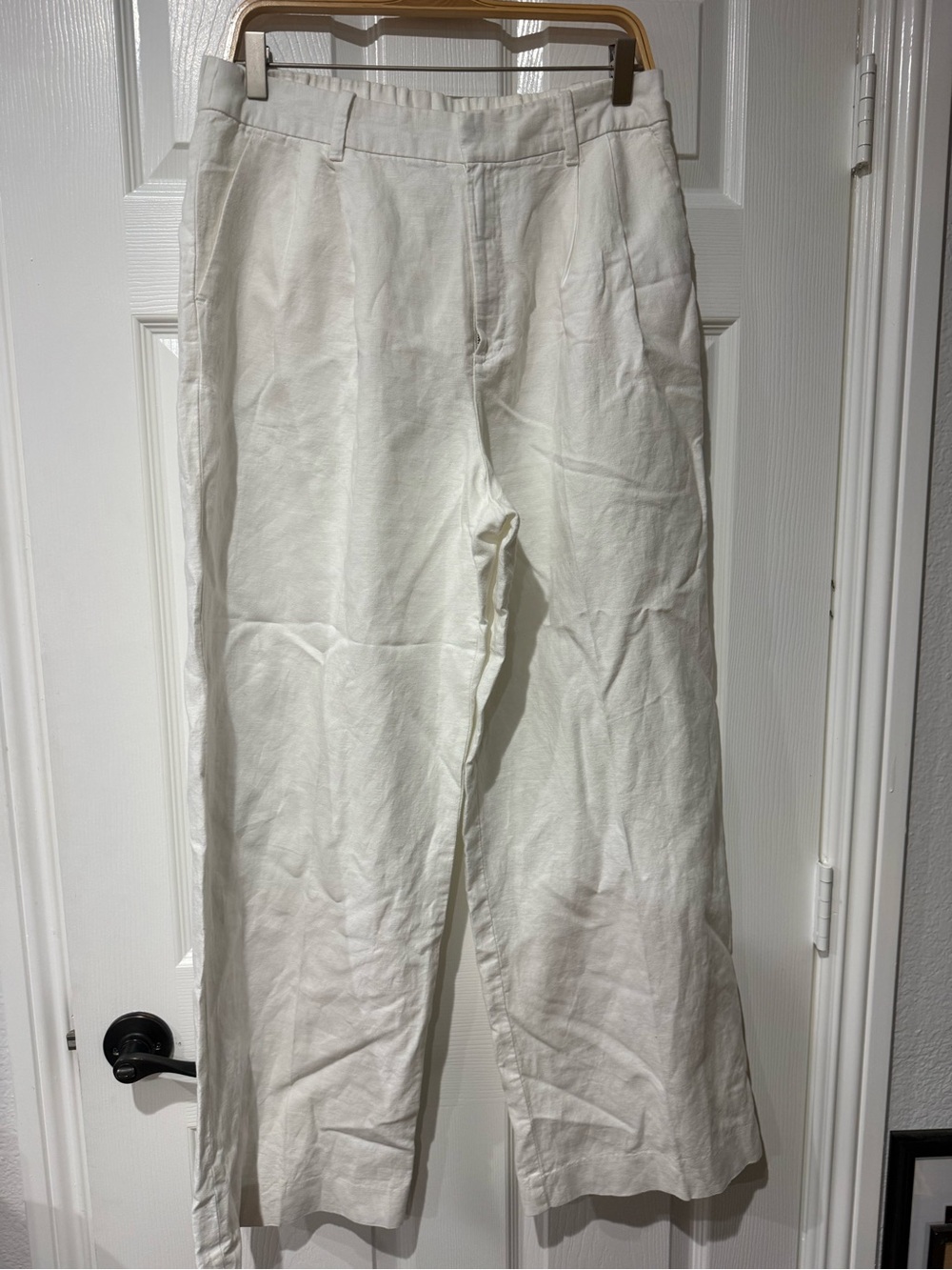 Gap Classic White Womens Linen Blend Pants size 10